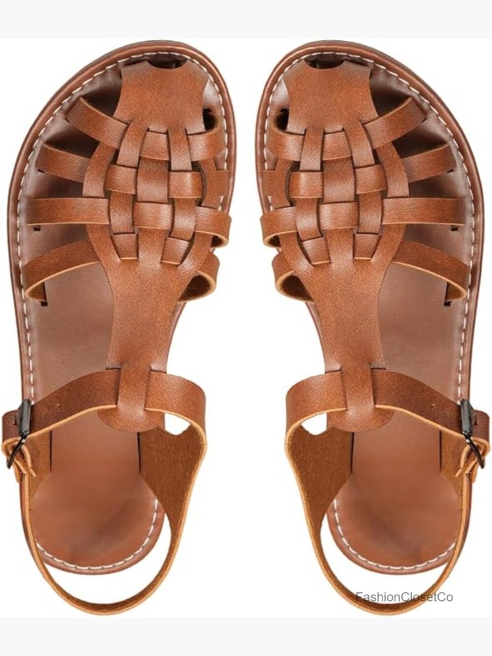 Closed Toe Huaraches Sandals Ankle Strap Slingback Flats
